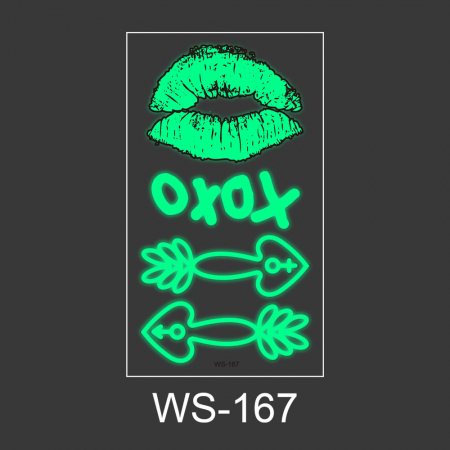 Accesorii erotică - Set 3 folii cu tatuaje temporare fluorescente WS-SET