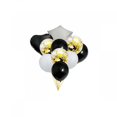 Articole party - Set 10 baloane din latex cu confetti 35 cm 221110