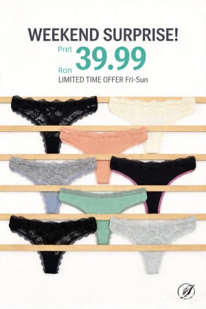 Chiloți tanga - Set 10 chiloti tanga din bumbac ADU-10buc mixt（17.04-19.04）