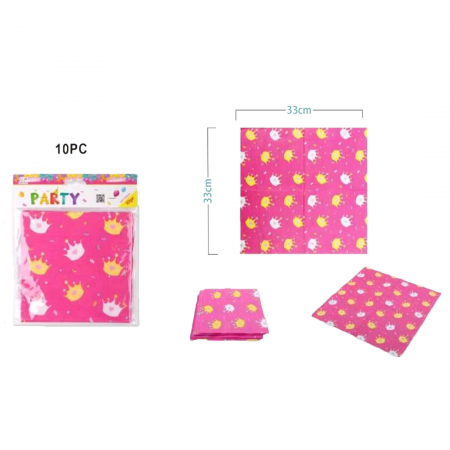 Tacâmuri - Set 10 servetele party cu 2 straturi ' Coronite ' 33 x 33 cm XXJ-AA0078