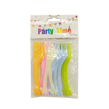 Articole party - Set 12 furculite din plastic pentru party 2260-18