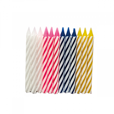 Lumânări tort - Set 12 lumanari aniversare pentru tort cu suport 6 cm LZ2502