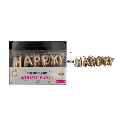 Lumânări tort - Set 13 lumanari aniversare pentru tort ' Happy Birthday ' 5 cm LZ2554