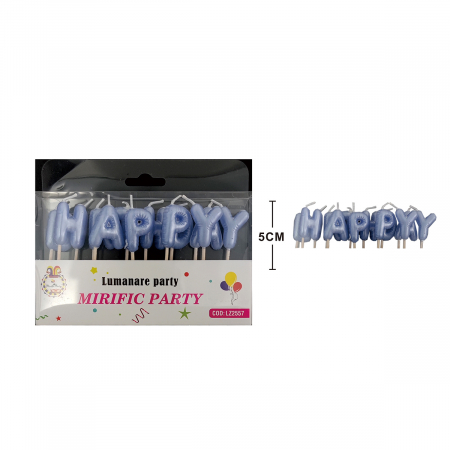 Lumânări tort - Set 13 lumanari aniversare pentru tort ' Happy Birthday ' 5 cm LZ2557