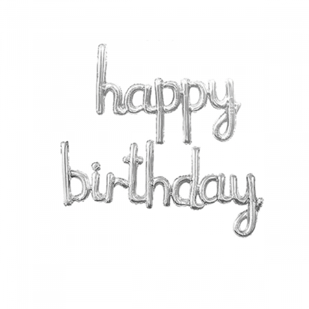 Baloane - Set 2 baloane din folie de aluminiu 'Happy birthday' 124 x45 cm LM0679