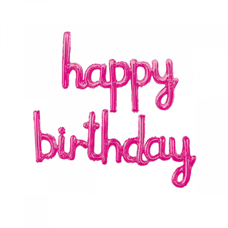 Baloane - Set 2 baloane din folie de aluminiu 'Happy birthday' 124 x45 cm LM0682