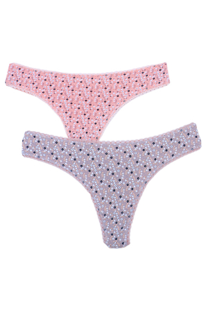 Chiloți tanga - Set 2 chiloti tanga din bumbac 1KT096