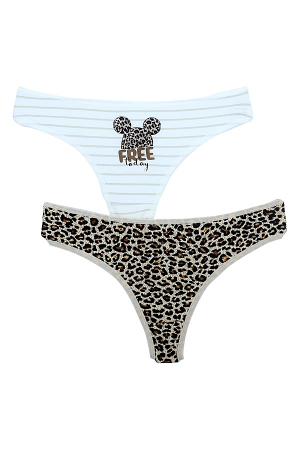 Chiloți tanga - Set 2 chiloti tanga din bumbac 1KT175