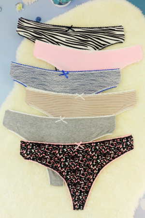 Chiloți tanga - Set 2 chiloti tanga din bumbac TANG-A2573