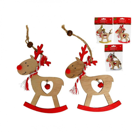 Articole casă - Set 2 decoratiuni din lemn pentru Craciun 936002
