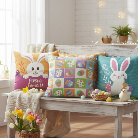 Articole casă - Set 4 fete de perna, model Paste 43 x 43 cm 6220-24B