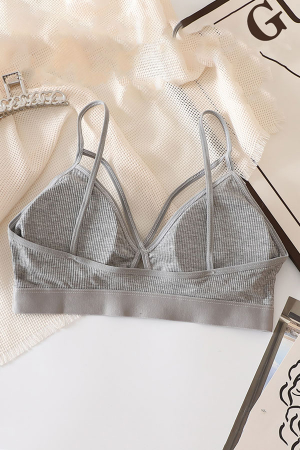 Seturi și Compleuri - Set 2 piese lenjerie intima, sutien push-up si chiloti tanga XBX-8827gri deschis