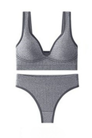 Seturi și Compleuri - Set 2 piese lenjerie intima, bustiera push-up si chiloti brazilieni XXP-6775gri deschis