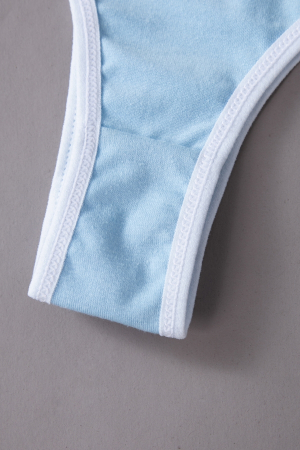 Set 2 piese lenjerie intima, bustiera push-up si chiloti brazilieni XXP-1456albastru [9]