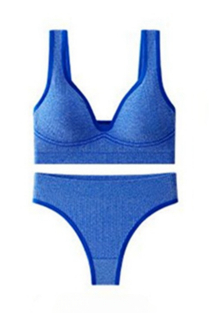 Seturi și Compleuri - Set 2 piese lenjerie intima, bustiera push-up si chiloti brazilieni XXP-6775albastru