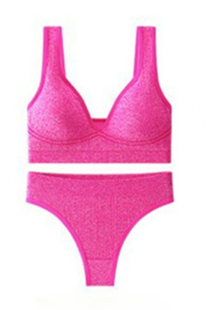 Seturi și Compleuri - Set 2 piese lenjerie intima, bustiera push-up si chiloti brazilieni XXP-6775roz