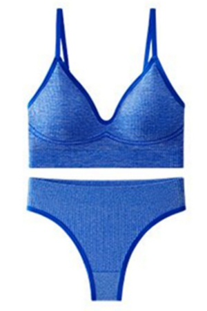 Seturi și Compleuri - Set 2 piese lenjerie intima, bustiera push-up si chiloti brazilieni XXP-777albastru