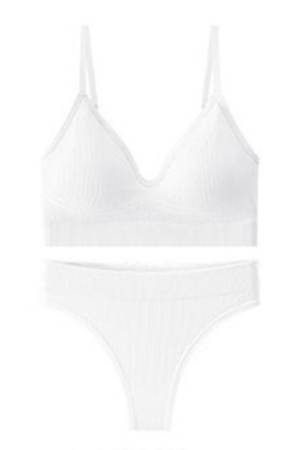 Seturi și Compleuri - Set 2 piese lenjerie intima, bustiera push-up si chiloti brazilieni XXP-777alb