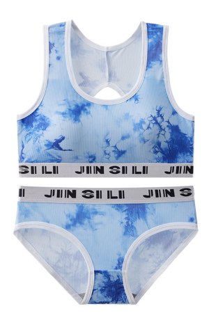 Seturi și Compleuri - Set 2 piese lenjerie intima, bustiera push-up si chiloti clasici XXP-612albastru