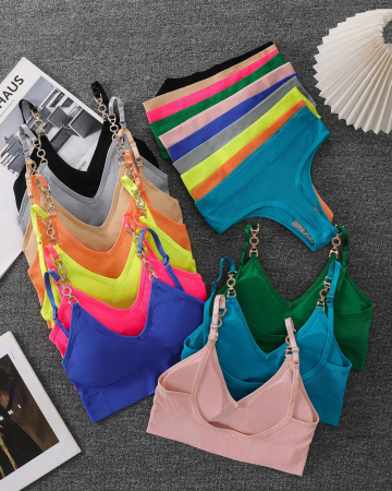 Seturi și Compleuri - Set 2 piese lenjerie intima, bustiera push-up si chiloti tanga XXP-V06