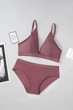 Seturi și Compleuri - Set 2 piese lenjerie intima, sutien push-up si chiloti brazilieni XXP-1448visiniu