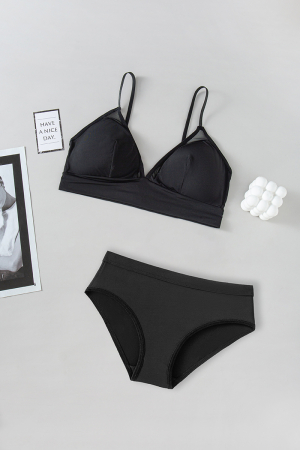 Seturi și Compleuri - Set 2 piese lenjerie intima, sutien push-up si chiloti brazilieni XXP-1445negru