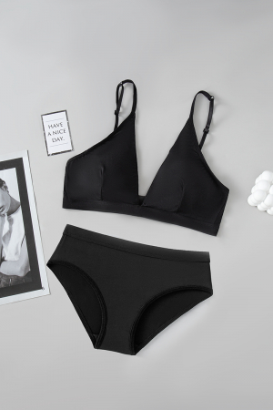 Seturi și Compleuri - Set 2 piese lenjerie intima, sutien push-up si chiloti brazilieni XXP-1448negru