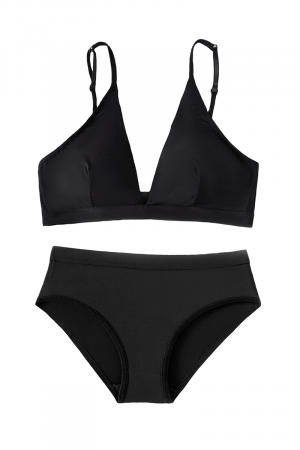 Seturi și Compleuri - Set 2 piese lenjerie intima, sutien push-up si chiloti brazilieni XXP-1448negru