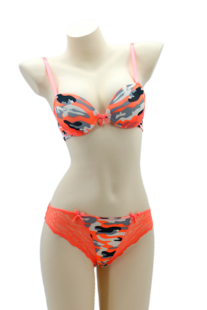 Seturi și Compleuri - Set 2 piese lenjerie intima, sutien si chiloti brazilieni 35669portocaliu