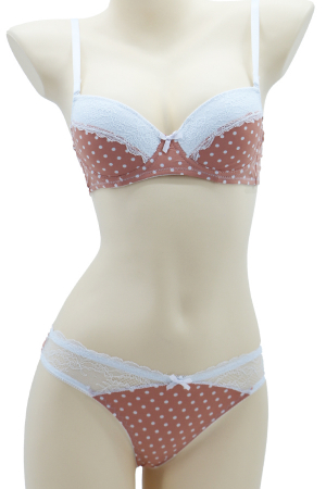 Seturi și Compleuri - Set 2 piese lenjerie intima, sutien si chiloti tanga 35710roz