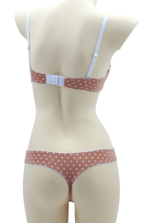 Seturi și Compleuri - Set 2 piese lenjerie intima, sutien si chiloti tanga 35710roz
