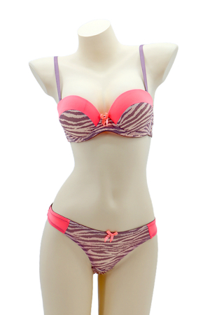 Seturi și Compleuri - Set 2 piese lenjerie intima, sutien si chiloti tanga 35667crem