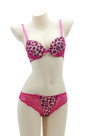 Seturi și Compleuri - Set 2 piese lenjerie intima, sutien si chiloti brazilieni 35670roz inchis