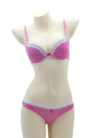 Seturi și Compleuri - Set 2 piese lenjerie intima, sutien si chiloti tanga 35696roz