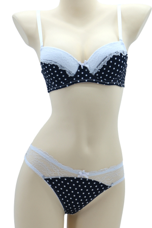 Seturi și Compleuri - Set 2 piese lenjerie intima, sutien si chiloti tanga 35710negru