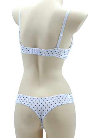 Seturi și Compleuri - Set 2 piese lenjerie intima, sutien si chiloti tanga 35710alb