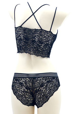 Seturi și Compleuri - Set 2 piese lenjerie intima, top si chiloti brazilieni SMT8837negru