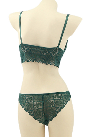 Seturi și Compleuri - Set 2 piese lenjerie intima, top si chiloti brazilieni YAN-1198verde