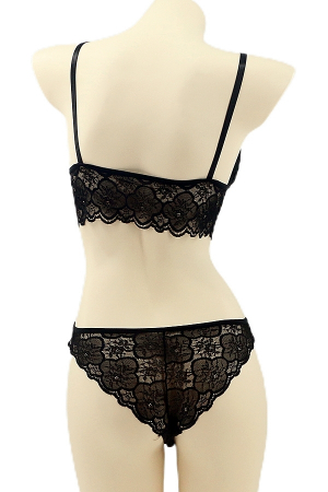Seturi și Compleuri - Set 2 piese lenjerie intima, top si chiloti brazilieni YAN-1198negru