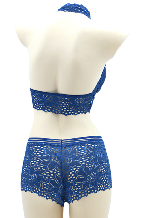 Seturi și Compleuri - Set 2 piese lenjerie intima, top si chiloti SMT8839bleumarin
