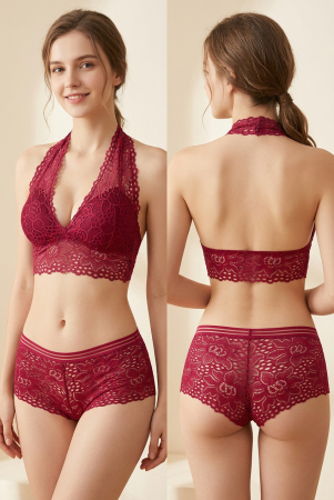 Seturi și Compleuri - Set 2 piese lenjerie intima, top si chiloti SMT8839visiniu
