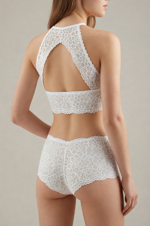 Seturi și Compleuri - Set 2 piese lenjerie intima, top si chiloti SMT8854alb