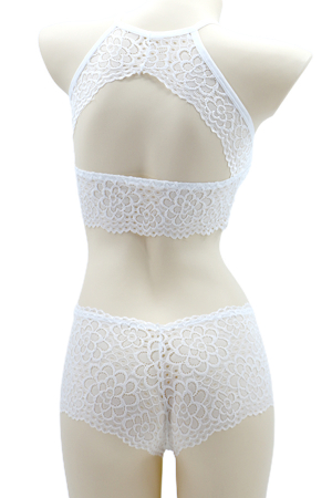 Seturi și Compleuri - Set 2 piese lenjerie intima, top si chiloti SMT8854alb