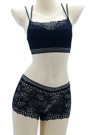 Seturi și Compleuri - Set 2 piese lenjerie intima, top si chiloti SMT8855negru