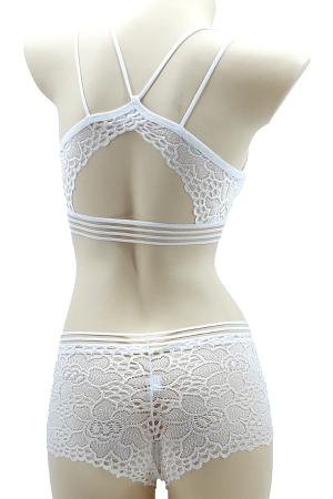 Seturi și Compleuri - Set 2 piese lenjerie intima, top si chiloti SMT8855alb
