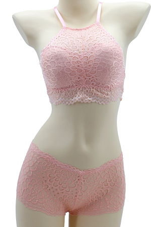 Seturi și Compleuri - Set 2 piese lenjerie intima, top si chiloti SMT8858roz