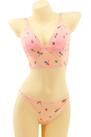 Seturi și Compleuri - Set 2 piese lenjerie intima, top si chiloti tanga YAN-K5530roz
