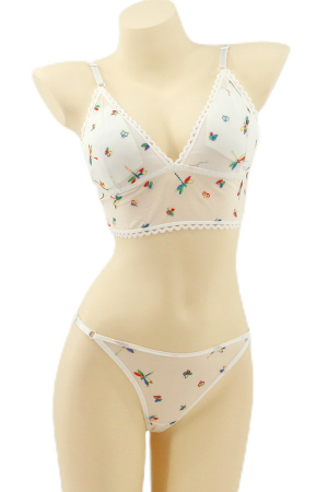 Seturi și Compleuri - Set 2 piese lenjerie intima, top si chiloti tanga YAN-K5530alb