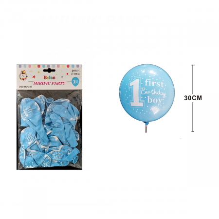 Baloane - Set 20 baloane din latex pentru petrecere ' First birthday boy ' 30 cm RJ1245