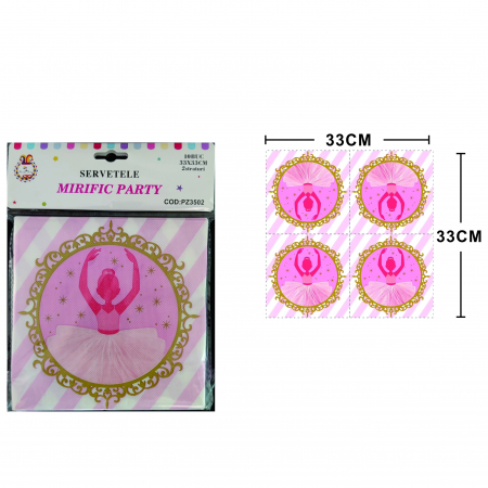 Tacâmuri - Set 20 servetele party cu 2 straturi 33 x 33 cm PZ3502